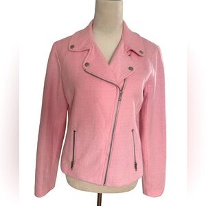 Ace Delivery pink wool like moto pink barbie jacket